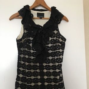 CYNTHIA ROWLEY Lace Ruffle Sleeveless Blouse Top Sz S